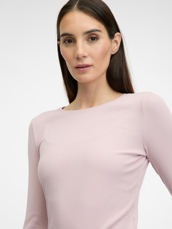 Orsay Svetloružové dámske tričko s dlhým rukávom ORSAY