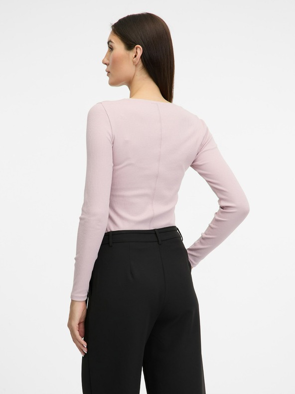 Orsay Svetloružové dámske tričko s dlhým rukávom ORSAY