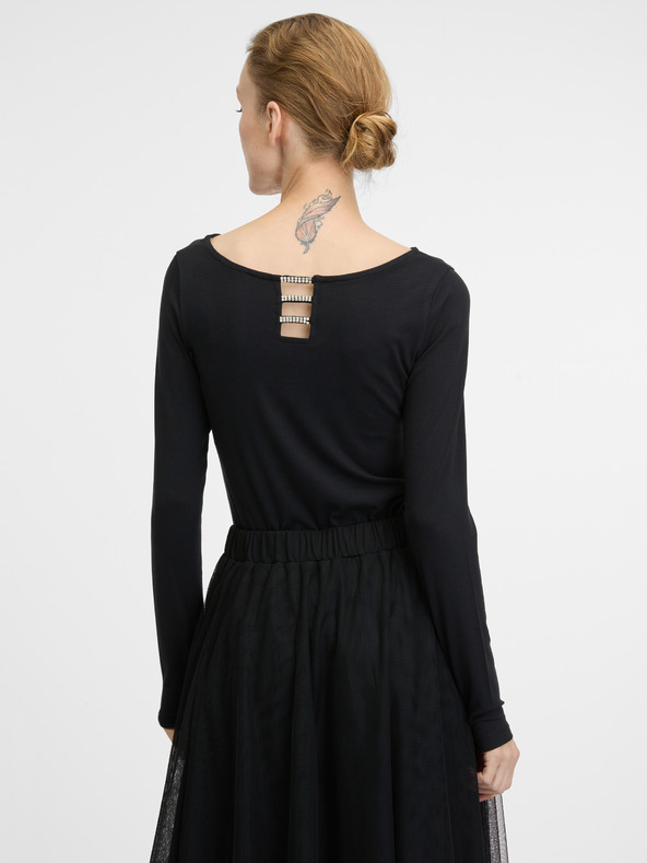 Orsay Čierne dámske tričko s dlhým rukávom ORSAY