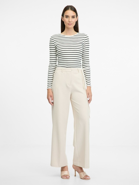 Orsay Krémové dámske tričko s dlhým rukávom ORSAY