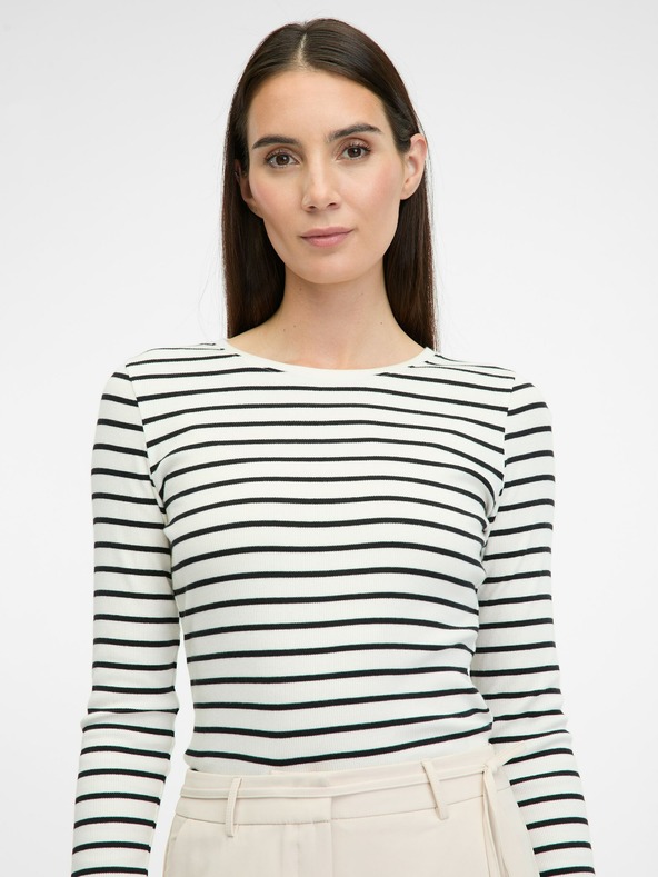 Orsay Krémové dámske tričko s dlhým rukávom ORSAY