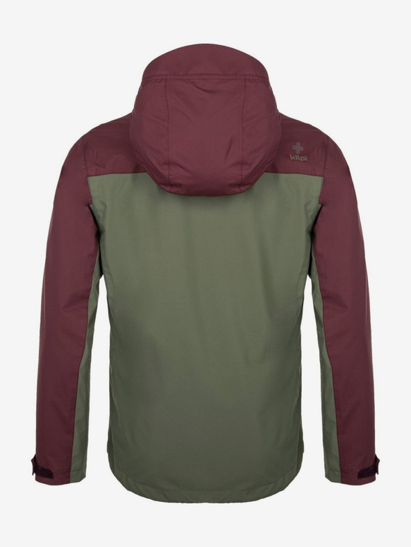 Kilpi Khaki a bordová pánska outdoorová bunda Kilpi SONNA-M