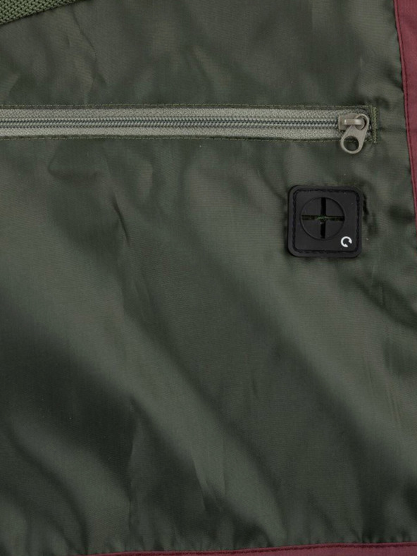 Kilpi Khaki a bordová pánska outdoorová bunda Kilpi SONNA-M