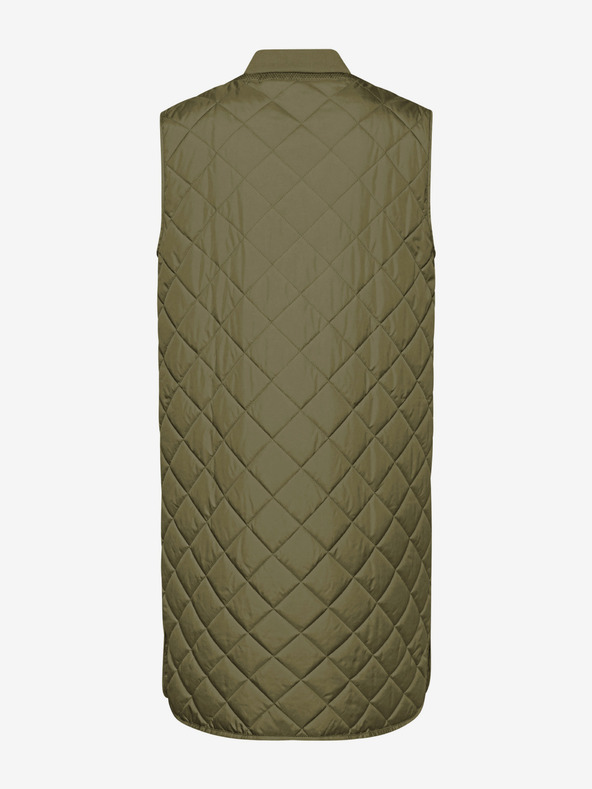 Geox Khaki dámska dlhá prešívaná vesta Geox Asheely