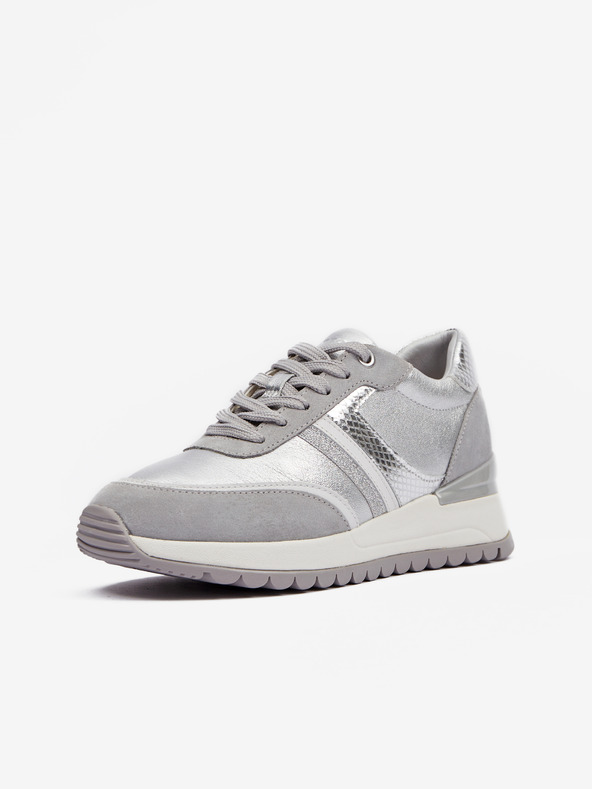 Geox Strieborné dámske tenisky Geox Desya