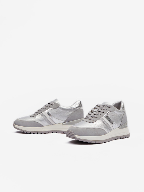 Geox Strieborné dámske tenisky Geox Desya