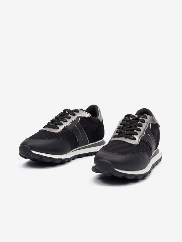 Geox Čierne dámske tenisky s koženými detailmi Geox Spherica V Series