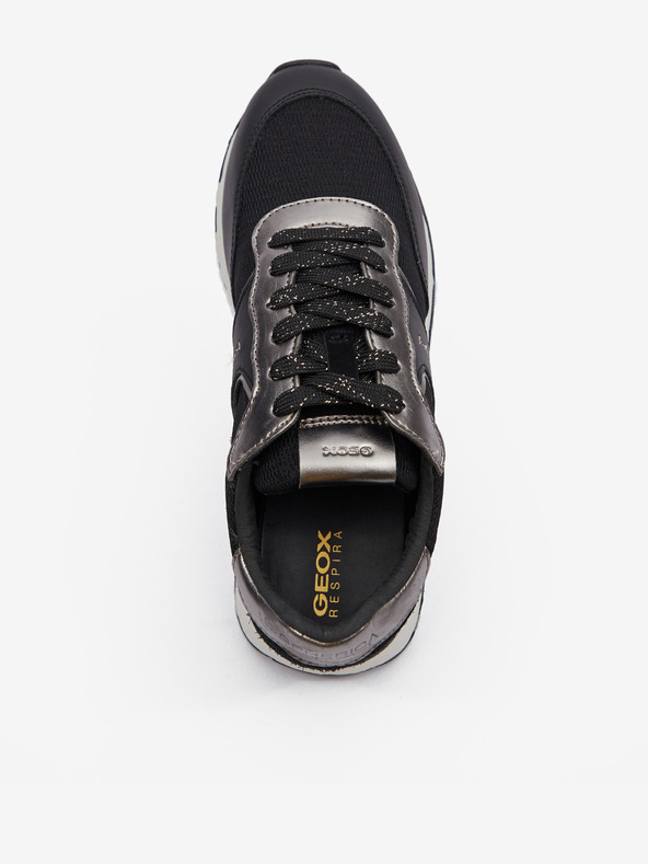 Geox Čierne dámske tenisky s koženými detailmi Geox Spherica V Series
