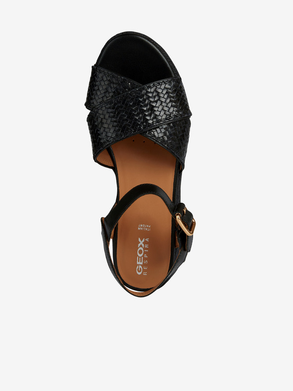 Geox Čierne dámske kožené sandále Geox Eolie