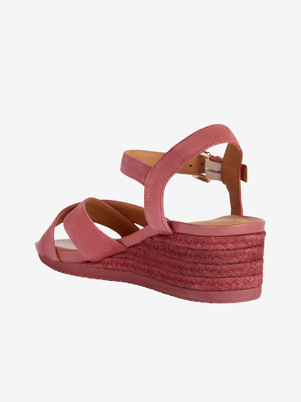 Geox Ružové dámske semišové sandálky Geox Ischia Corda