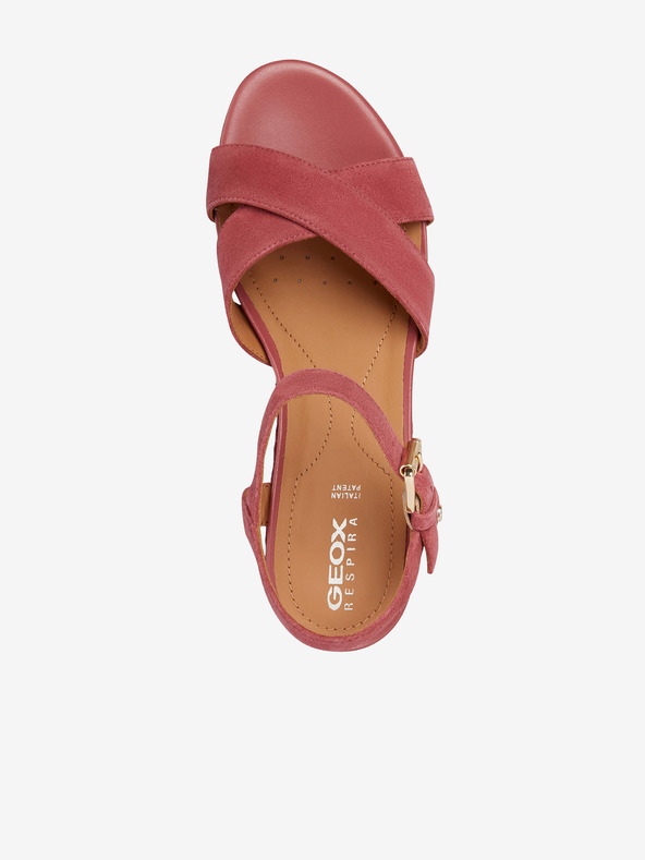 Geox Ružové dámske semišové sandálky Geox Ischia Corda