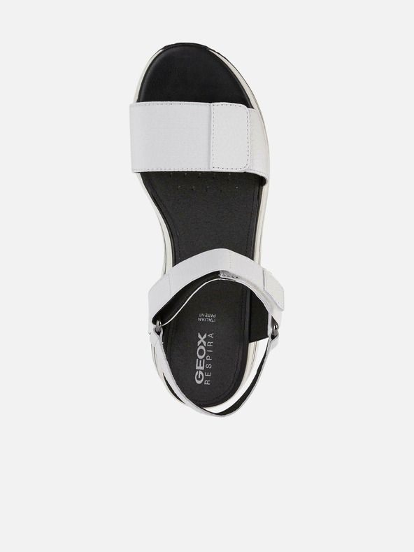 Geox Čierno-biele dámske kožené sandále na platforme Geox Kency