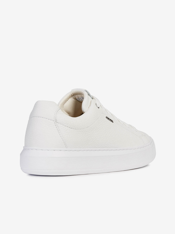 Geox Biele pánske kožené tenisky Geox Deiven