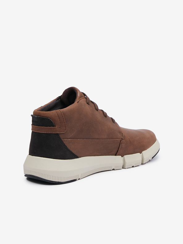 Geox Hnedé pánske kožené členkové topánky Geox Adacter