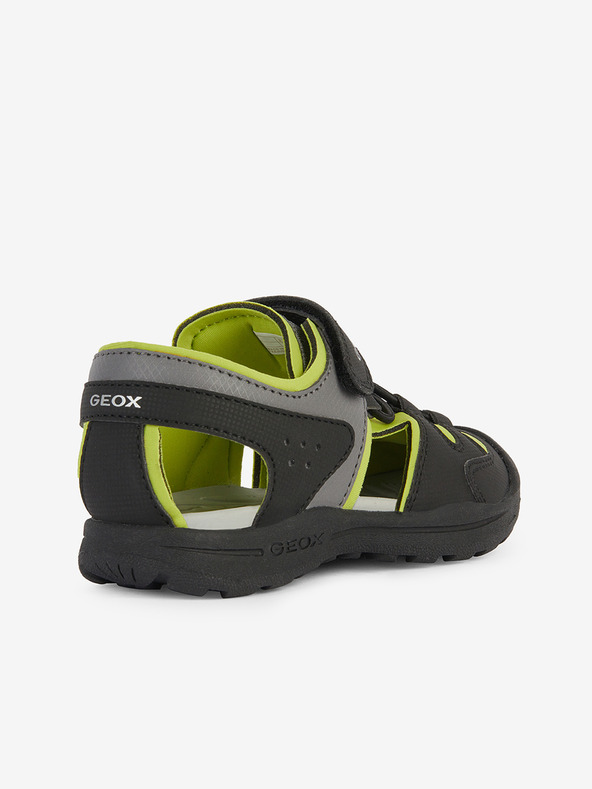 Geox Zeleno-čierne chlapčenské outdoor sandále Geox Vaniett