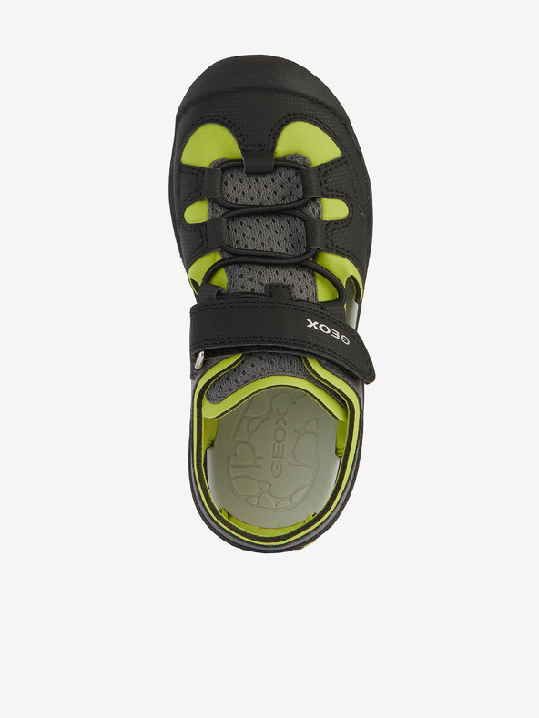 Geox Zeleno-čierne chlapčenské outdoor sandále Geox Vaniett