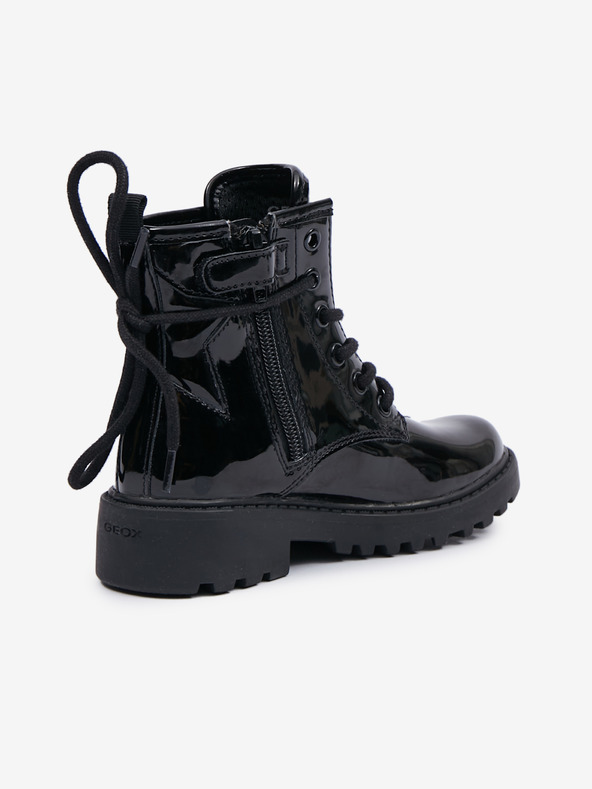 Geox Čierne dievčenské členkové topánky Geox Casey