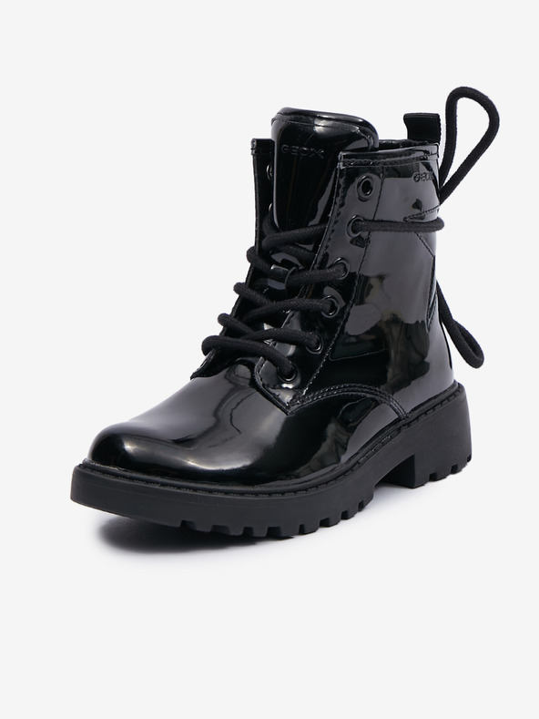 Geox Čierne dievčenské členkové topánky Geox Casey