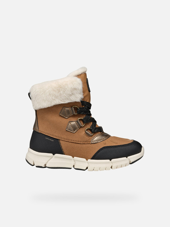 Geox Svetlohnedé dievčenské členkové topánky Geox Flexyper AB