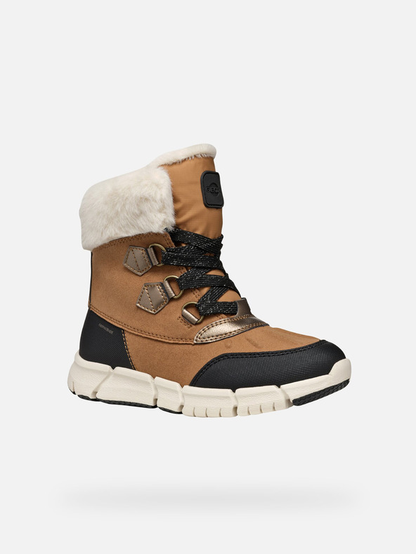 Geox Svetlohnedé dievčenské členkové topánky Geox Flexyper AB