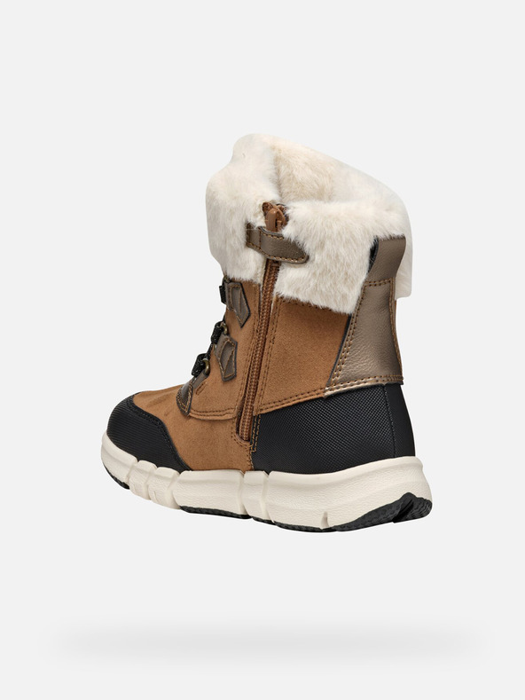 Geox Svetlohnedé dievčenské členkové topánky Geox Flexyper AB