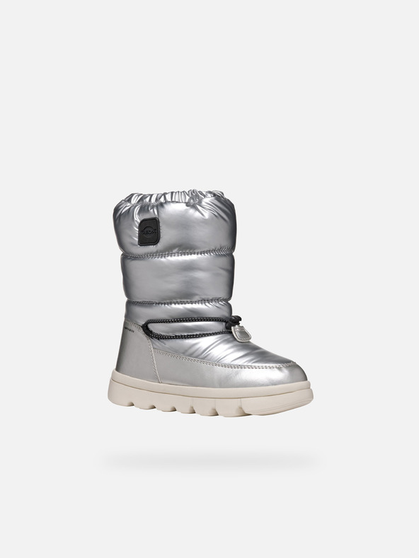 Geox Strieborné dievčenské zimné topánky Geox Willabooa