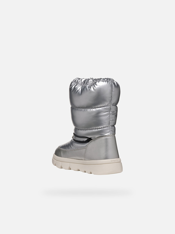 Geox Strieborné dievčenské zimné topánky Geox Willabooa