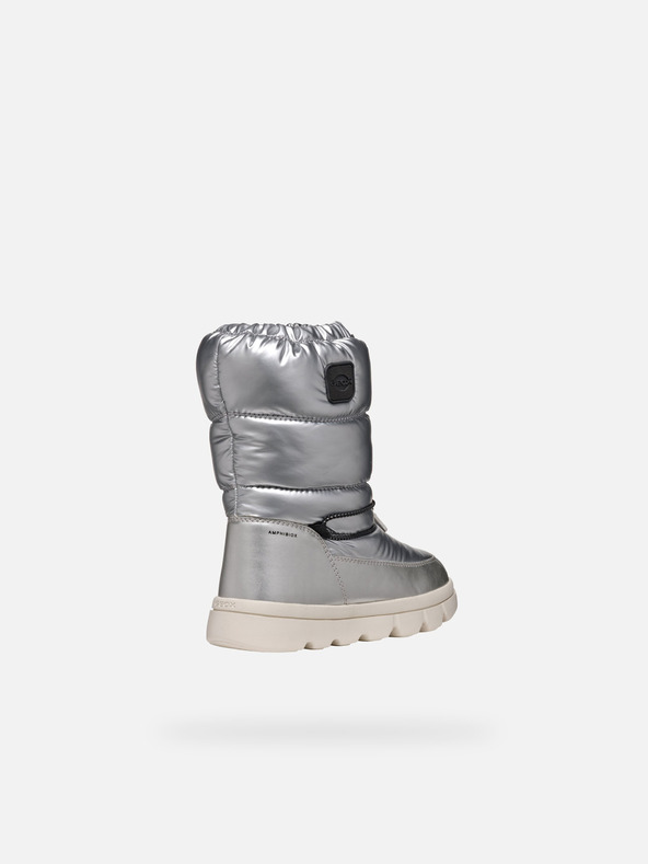 Geox Strieborné dievčenské zimné topánky Geox Willabooa