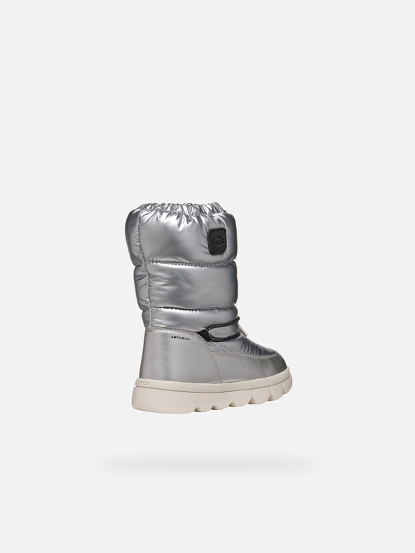 Geox Strieborné dievčenské zimné topánky Geox Willabooa