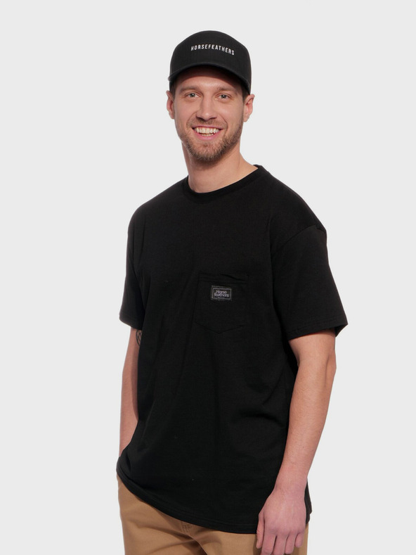 Horsefeathers Tričko Alpha - čierne veľkosť L HORSEFEATHERS