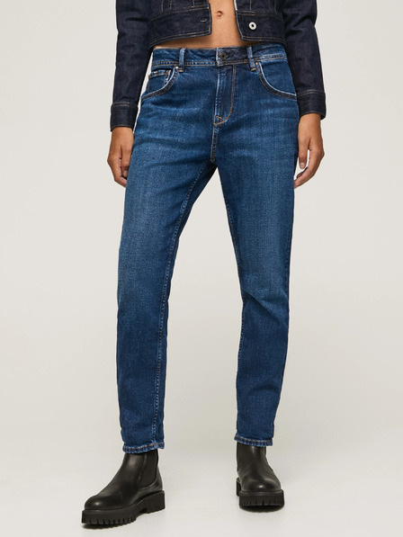Pepe Jeans Tmavomodré dámske džínsy rovného strihu Pepe Jeans Violet