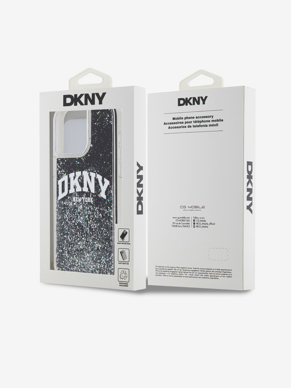 DKNY Zadný kryt Liquid Glitter Arch Logo pre iPhone 13 Pro Max Black DKNY