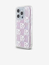 DKNY Liquid Glitter Checkered Pattern Zadný kryt pre iPhone 15 Pro ružový DKNY