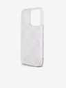 DKNY Liquid Glitter Checkered Pattern Zadný kryt pre iPhone 15 Pro ružový DKNY