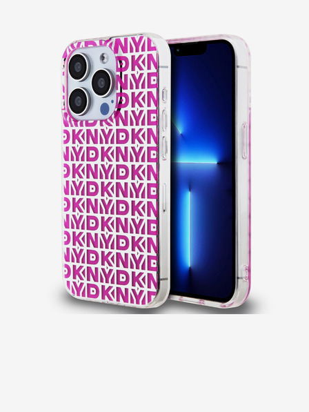DKNY Zadný kryt PC/TPU s opakovaným vzorom pre iPhone 15 Pro ružový DKNY