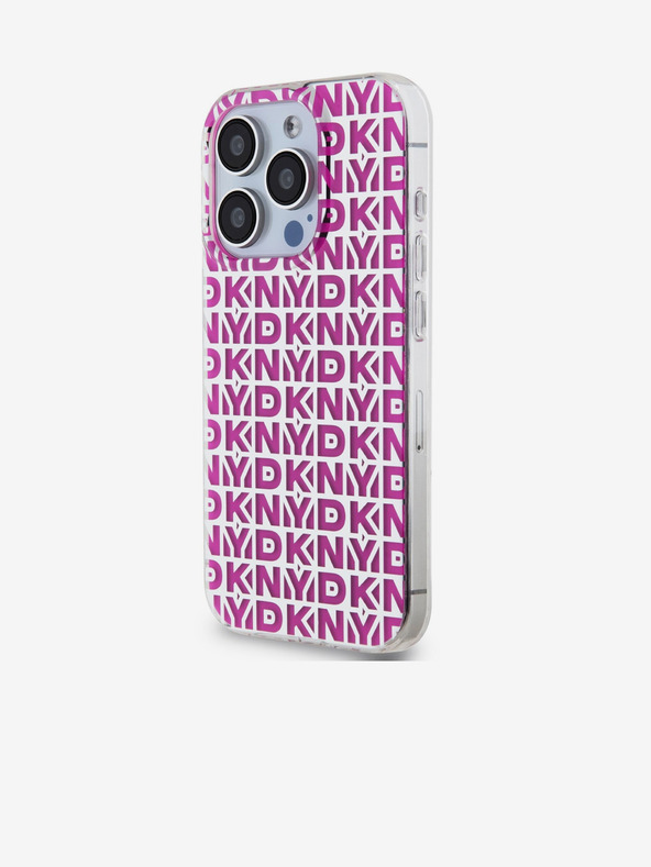 DKNY Zadný kryt PC/TPU s opakovaným vzorom pre iPhone 15 Pro ružový DKNY