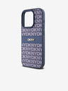 DKNY PU kožený zadný kryt s opakujúcim sa vzorom Tonal Stripe pre iPhone 15 Pro Blue DKNY
