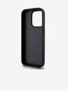 DKNY PU kožený zadný kryt Repeat Pattern Stack Logo Magsafe pre iPhone 13 Pro Max Black DKNY