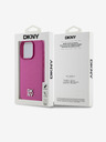 DKNY PU kožený zadný kryt s opakujúcim sa vzorom Magsafe pre iPhone 15 Pro Max ružový DKNY