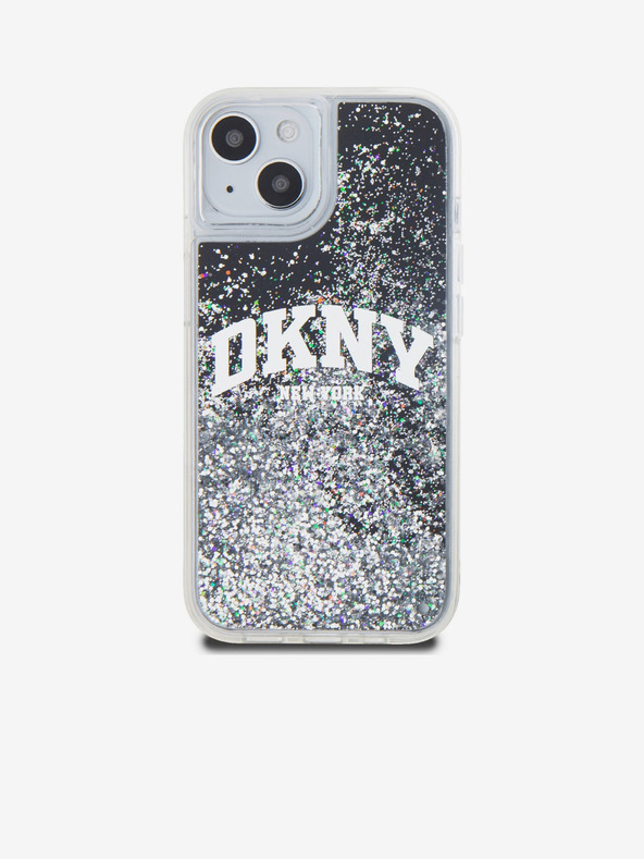 DKNY Liquid Glitter Arch Logo Zadný kryt pre iPhone 14 Black DKNY