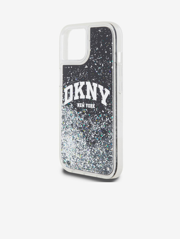 DKNY Liquid Glitter Arch Logo Zadný kryt pre iPhone 14 Black DKNY
