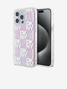 DKNY Liquid Glitter Checkered Pattern zadný kryt pre iPhone 15 Pro Max ružový DKNY