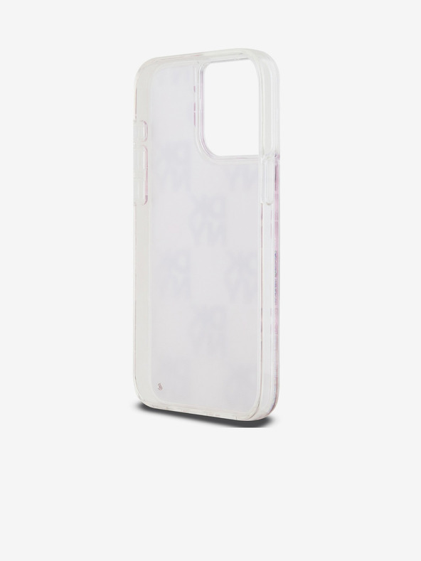 DKNY Liquid Glitter Checkered Pattern zadný kryt pre iPhone 15 Pro Max ružový DKNY
