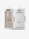 DKNY PU kožený zadný kryt Repeat Pattern Tonal Stripe pre iPhone 15 Pro Pink DKNY