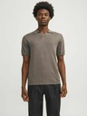 Jack & Jones Hnedá pánska polokošeľa Jack & Jones Cigor