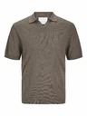 Jack & Jones Hnedá pánska polokošeľa Jack & Jones Cigor