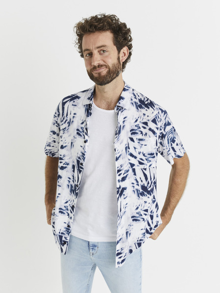 Celio Modro-biela pánska batikovaná košeľa Celio Vatye