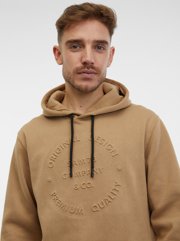 Sam 73 Svetlohnedá pánska mikina SAM 73 Albus