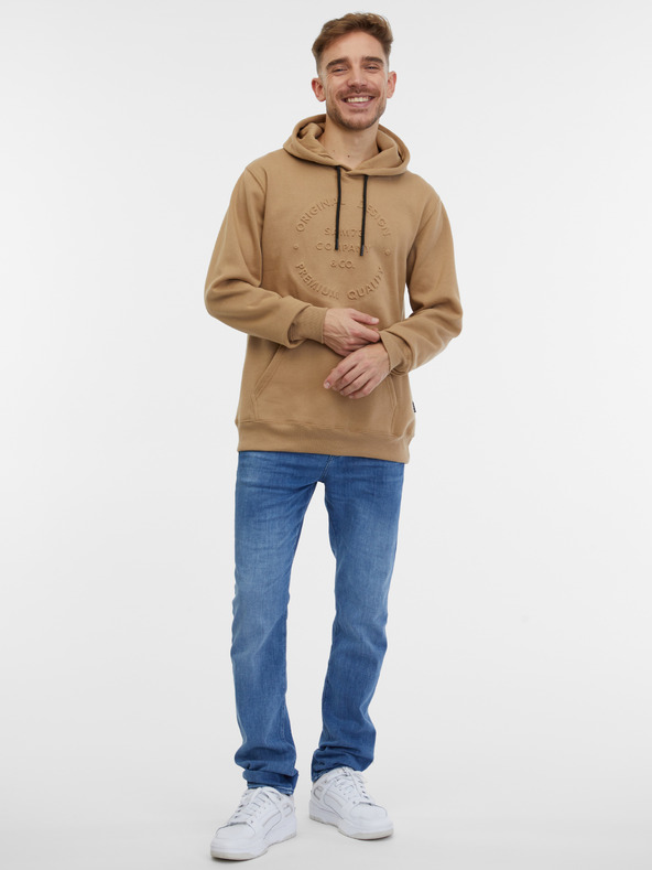 Sam 73 Svetlohnedá pánska mikina SAM 73 Albus