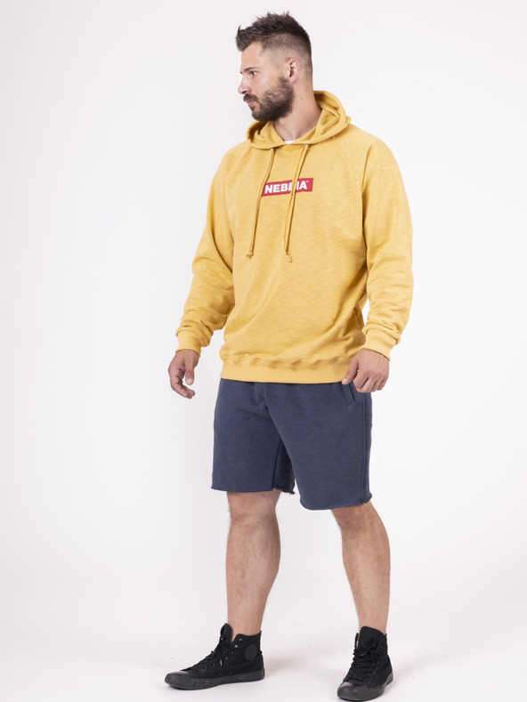 Nebbia Horčicová pánska mikina s kapucňou Nebbia